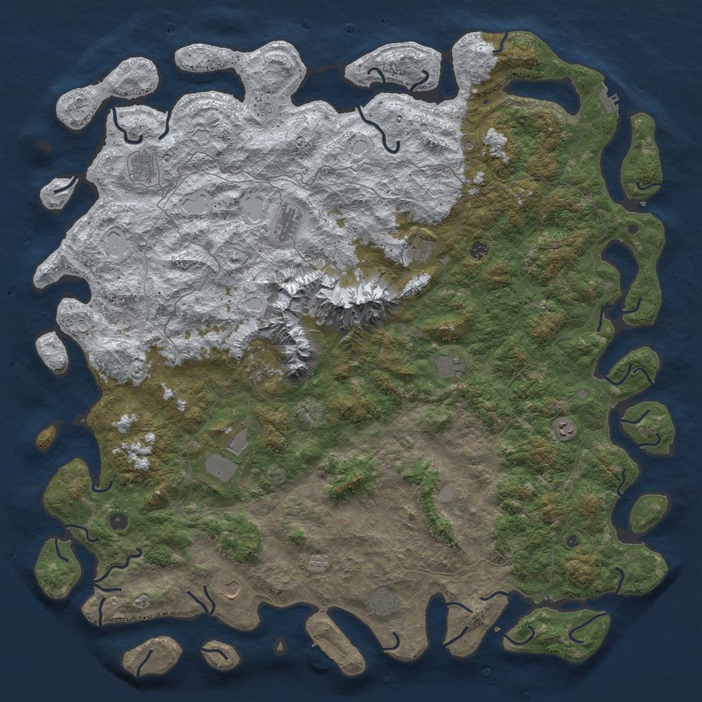 Rust Map: Procedural Map, Size: 6000, Seed: 369157, 20 Monuments