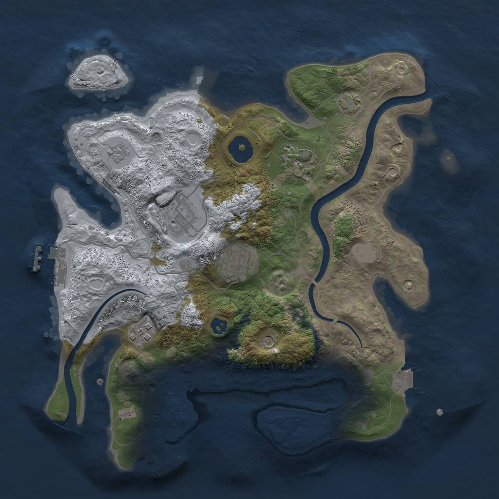 Rust Map: Procedural Map, Size: 3000, Seed: 1693528968, 10 Monuments