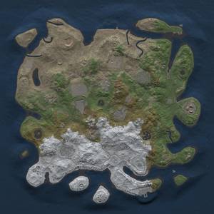 Thumbnail Rust Map: Procedural Map, Size: 3500, Seed: 1841117618, 19 Monuments