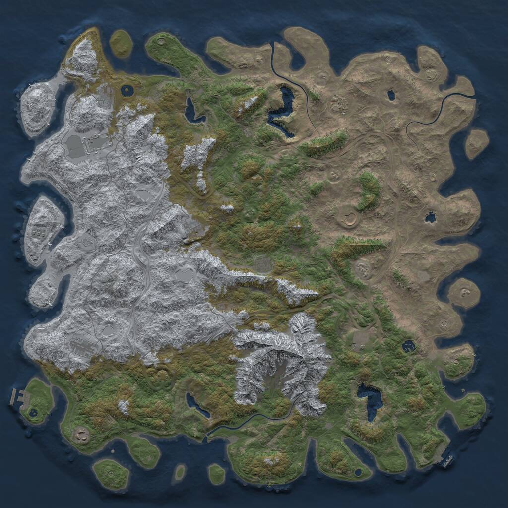 Rust Map: Procedural Map, Size: 6000, Seed: 948495, 17 Monuments