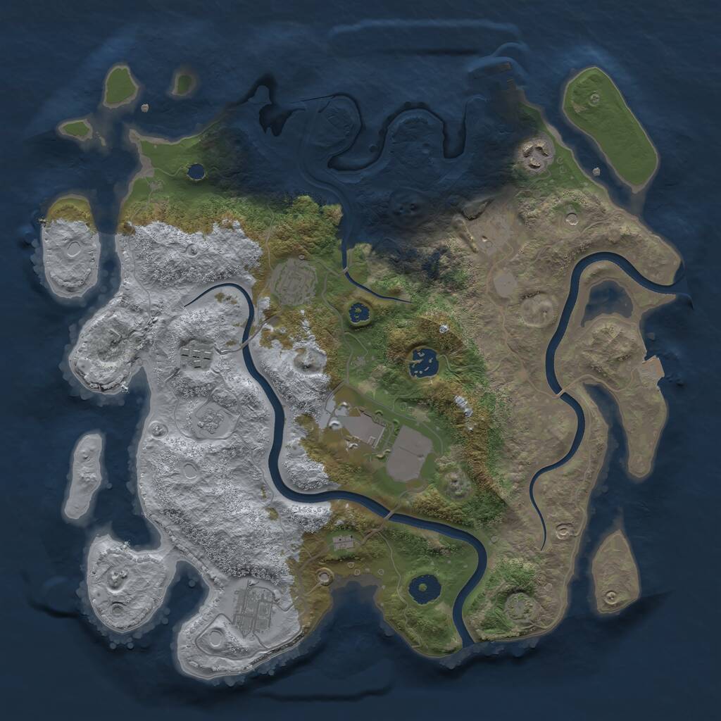 Rust Map: Procedural Map, Size: 3620, Seed: 4678, 12 Monuments