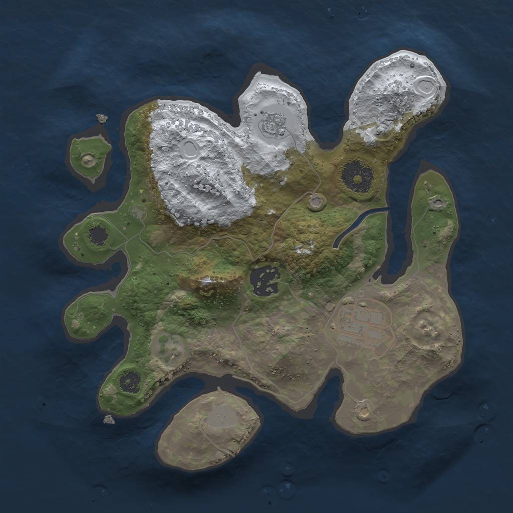 Rust Map: Procedural Map, Size: 2450, Seed: 766, 8 Monuments