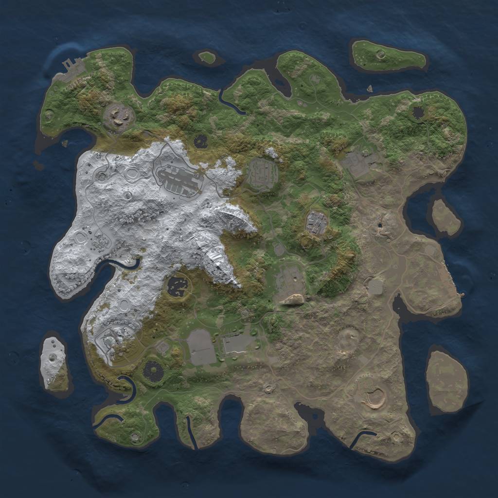 Rust Map: Procedural Map, Size: 3620, Seed: 4699, 19 Monuments