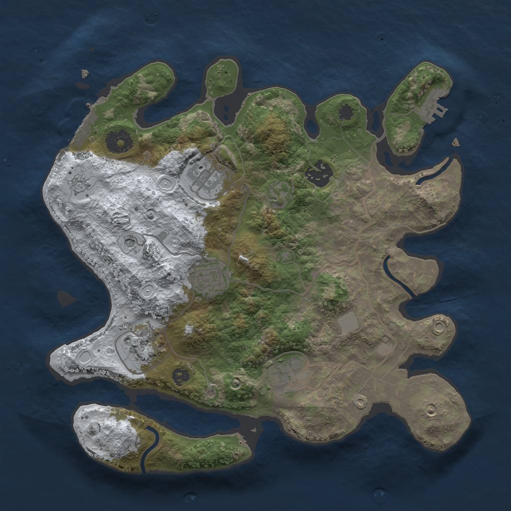 Rust Map: Procedural Map, Size: 3000, Seed: 31494, 14 Monuments