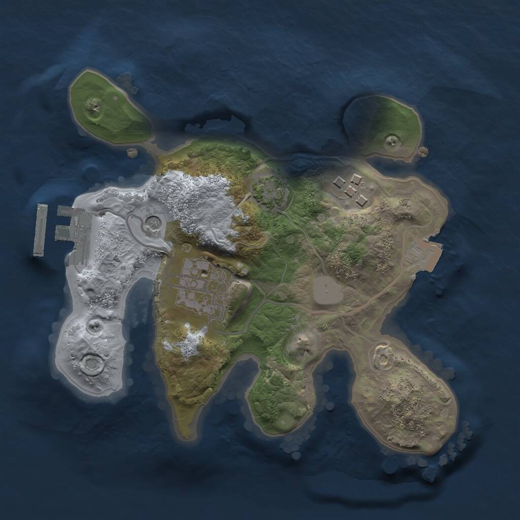 Rust Map: Procedural Map, Size: 2000, Seed: 1137623, 6 Monuments