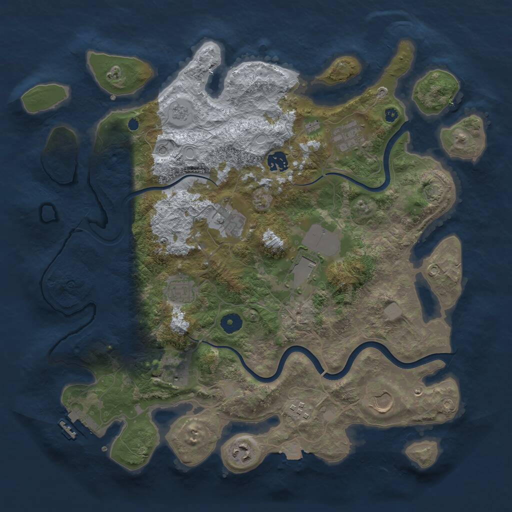 Rust Map: Procedural Map, Size: 3750, Seed: 1924740030, 14 Monuments