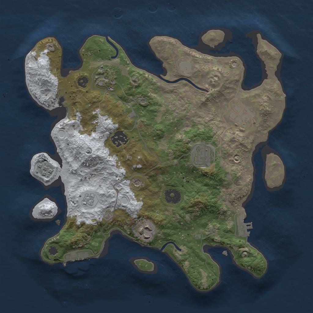 Rust Map: Procedural Map, Size: 3000, Seed: 1934958094, 15 Monuments