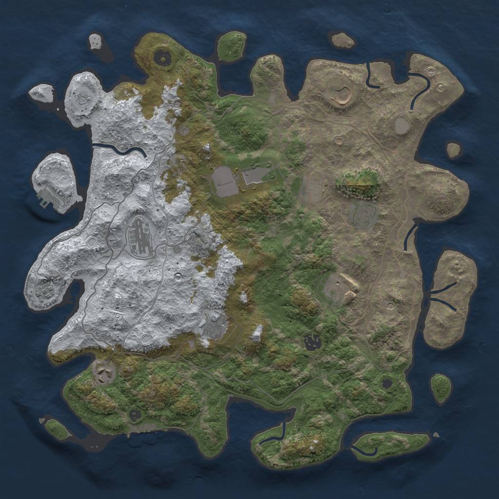 Rust Map: Procedural Map, Size: 4250, Seed: 2019452111, 19 Monuments
