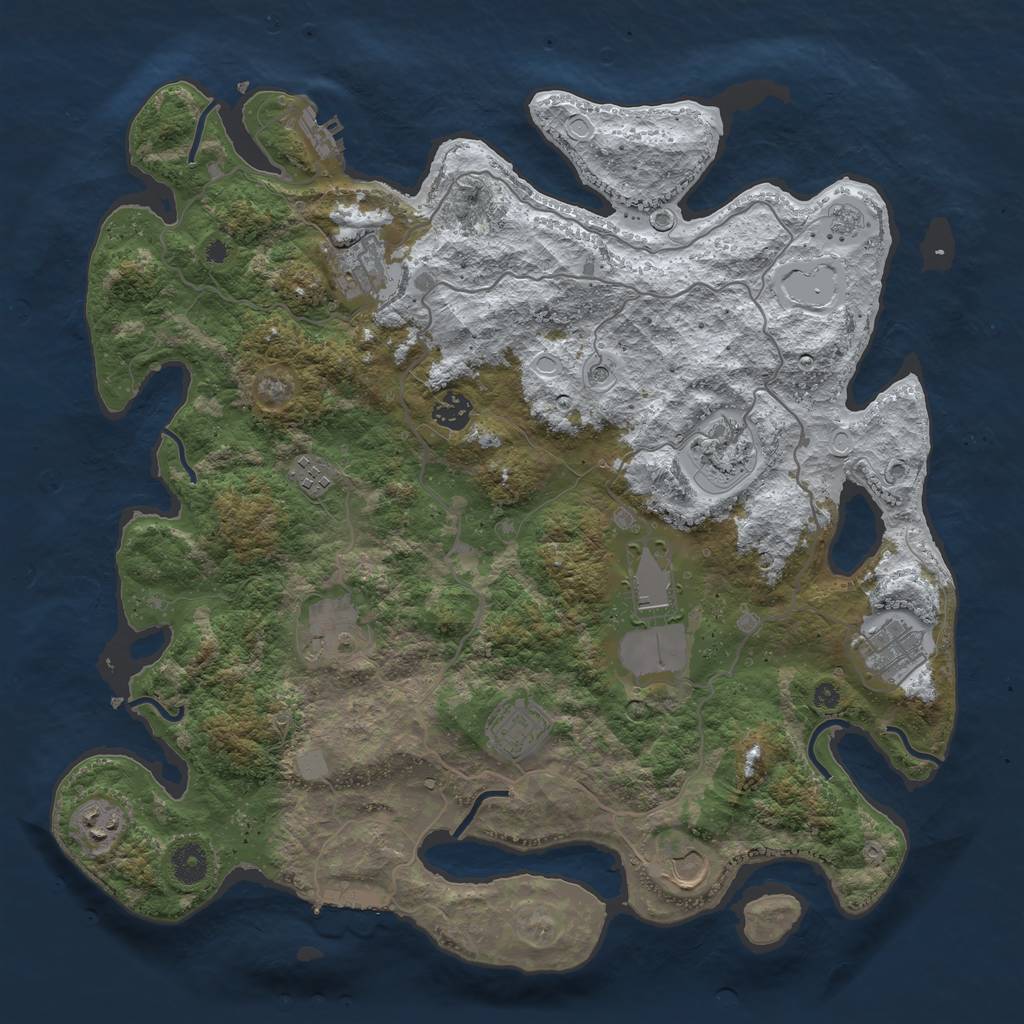 Rust Map: Procedural Map, Size: 4000, Seed: 3022001, 19 Monuments