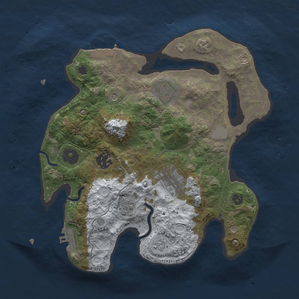 Rust Map: Procedural Map, Size: 2800, Seed: 121178659, 13 Monuments