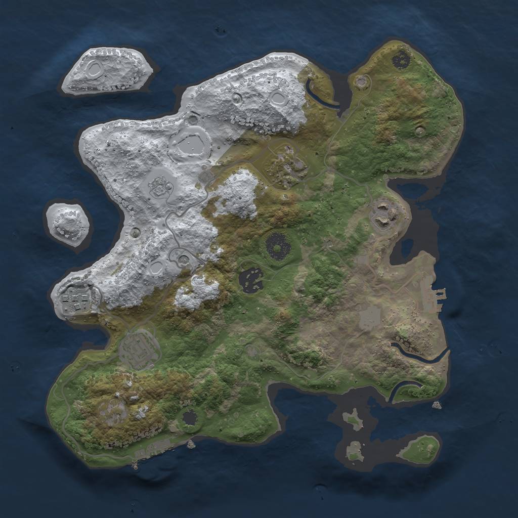 Rust Map: Procedural Map, Size: 3000, Seed: 14143, 14 Monuments