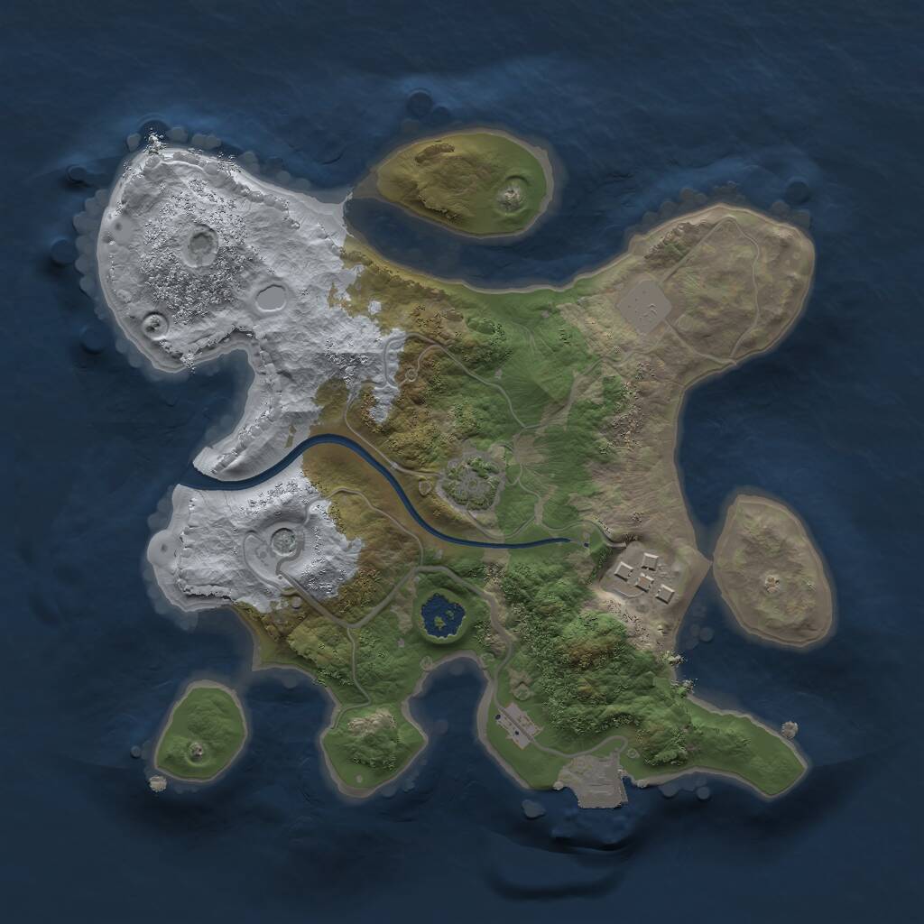 Rust Map: Procedural Map, Size: 2200, Seed: 44556615, 4 Monuments
