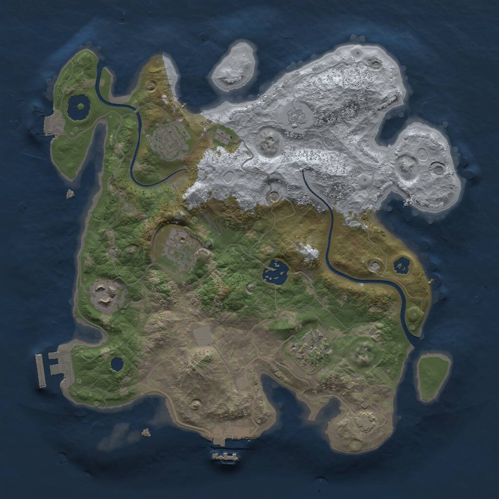 Rust Map: Procedural Map, Size: 3000, Seed: 14925, 11 Monuments