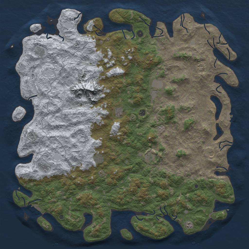 Rust Map: Procedural Map, Size: 6000, Seed: 1879368027, 20 Monuments