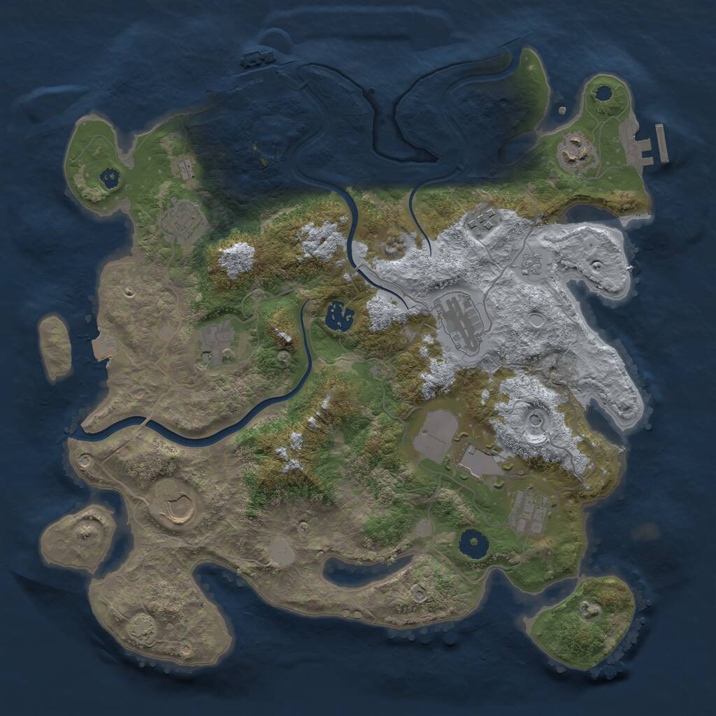 Rust Map: Procedural Map, Size: 3700, Seed: 62218, 15 Monuments