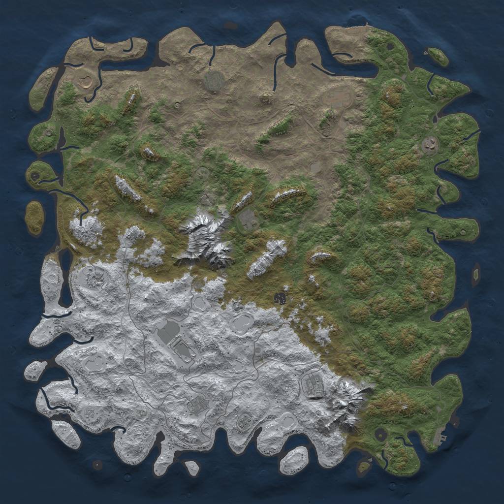 Rust Map: Procedural Map, Size: 6000, Seed: 548958, 20 Monuments