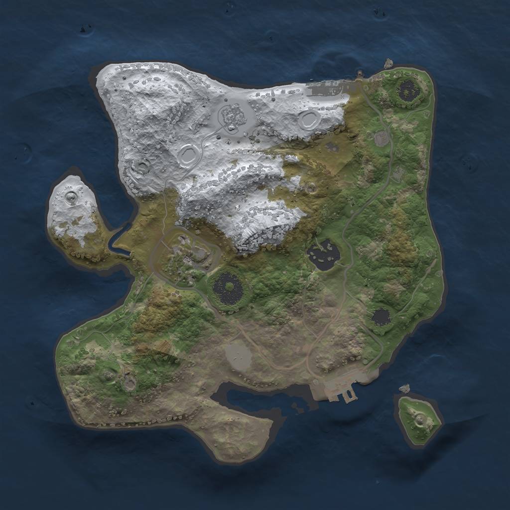 Rust Map: Procedural Map, Size: 2500, Seed: 27929823, 10 Monuments