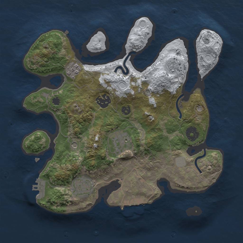 Rust Map: Procedural Map, Size: 2650, Seed: 5938, 13 Monuments