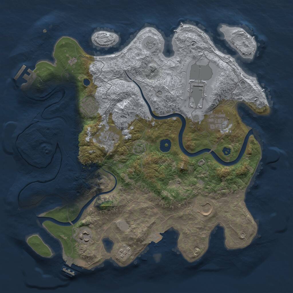 Rust Map: Procedural Map, Size: 3500, Seed: 1581227, 13 Monuments