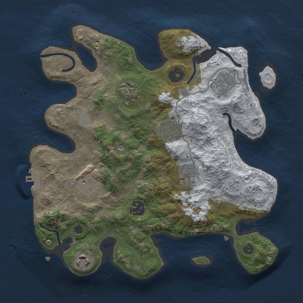 Rust Map: Procedural Map, Size: 3000, Seed: 815818726, 15 Monuments