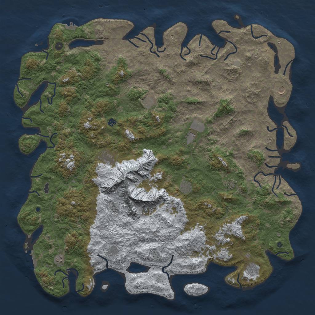 Rust Map: Procedural Map, Size: 6000, Seed: 669504, 20 Monuments