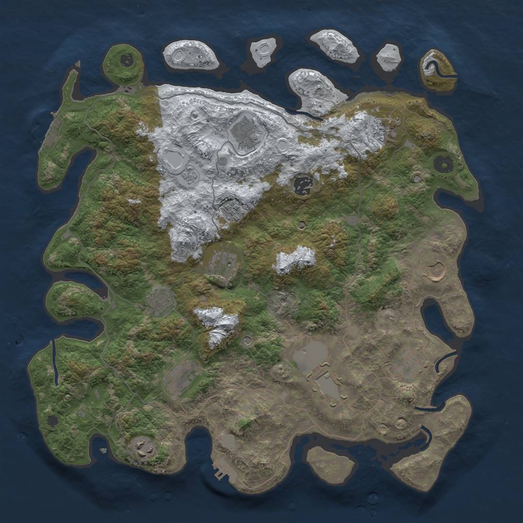 Rust Map: Procedural Map, Size: 4050, Seed: 2005084603, 20 Monuments