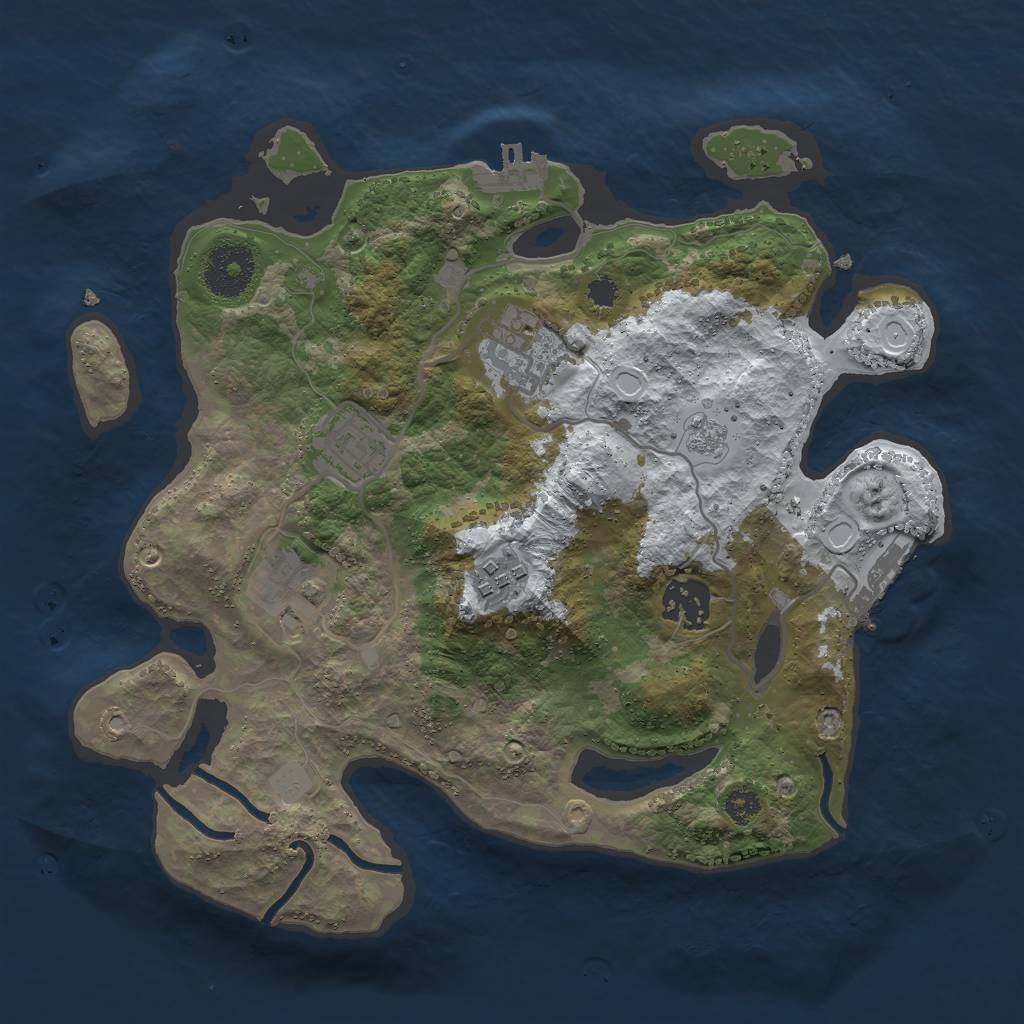 Rust Map: Procedural Map, Size: 3000, Seed: 62218, 13 Monuments