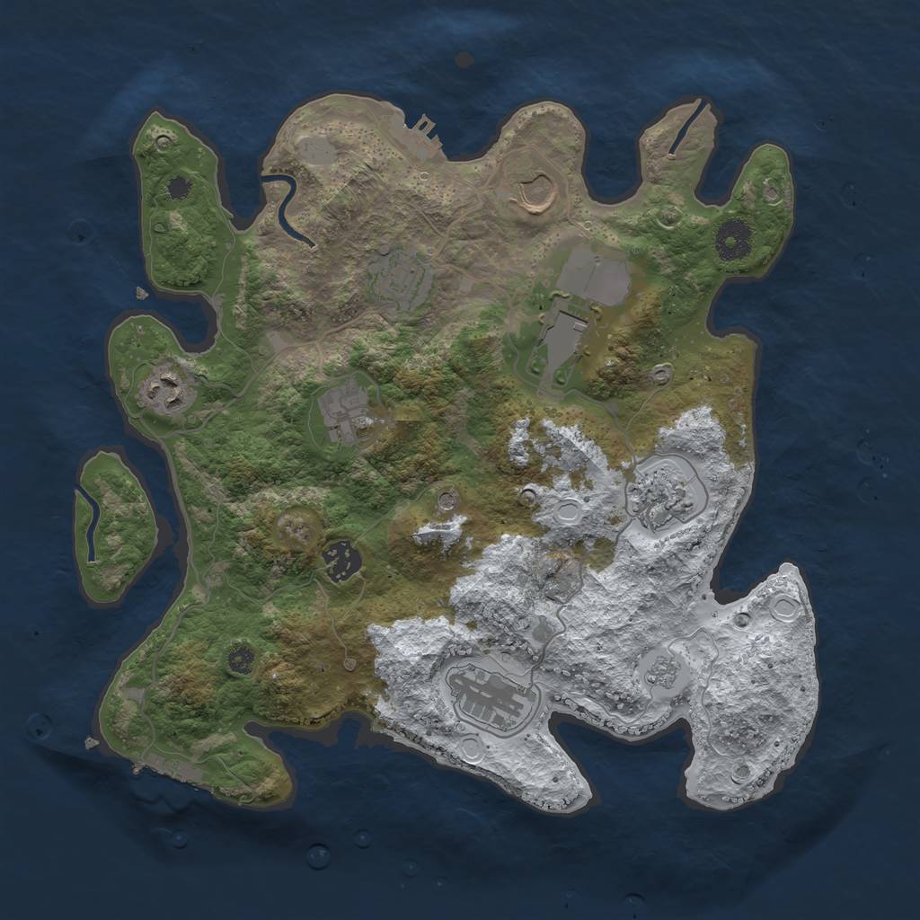 Rust Map: Procedural Map, Size: 3500, Seed: 52189699, 17 Monuments