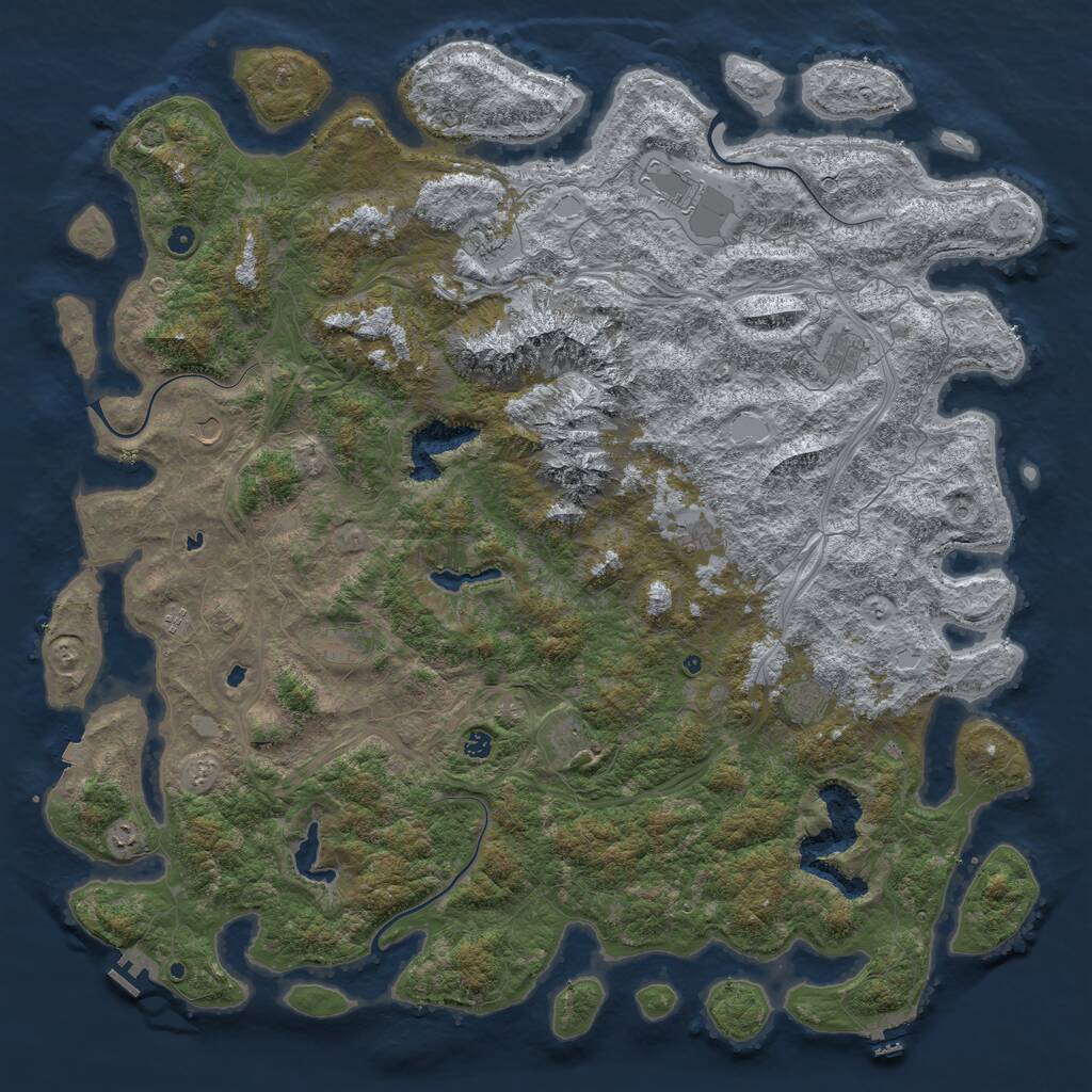 Rust Map: Procedural Map, Size: 5998, Seed: 1234567890, 17 Monuments