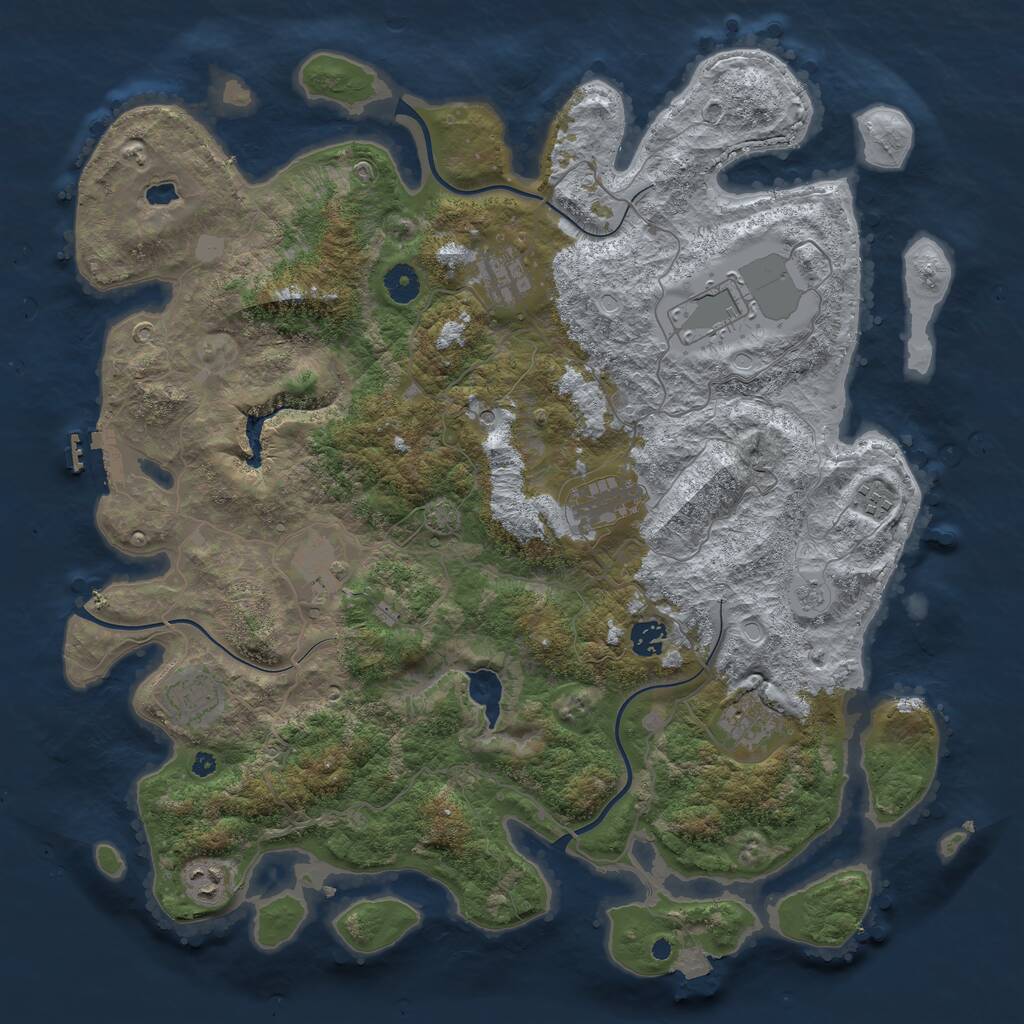 Rust Map: Procedural Map, Size: 4200, Seed: 2568, 14 Monuments