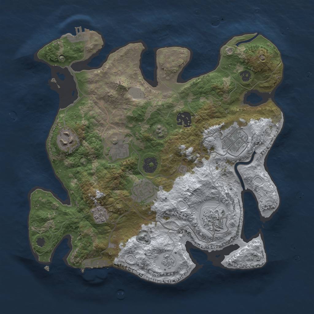 Rust Map: Procedural Map, Size: 3000, Seed: 61650029, 15 Monuments