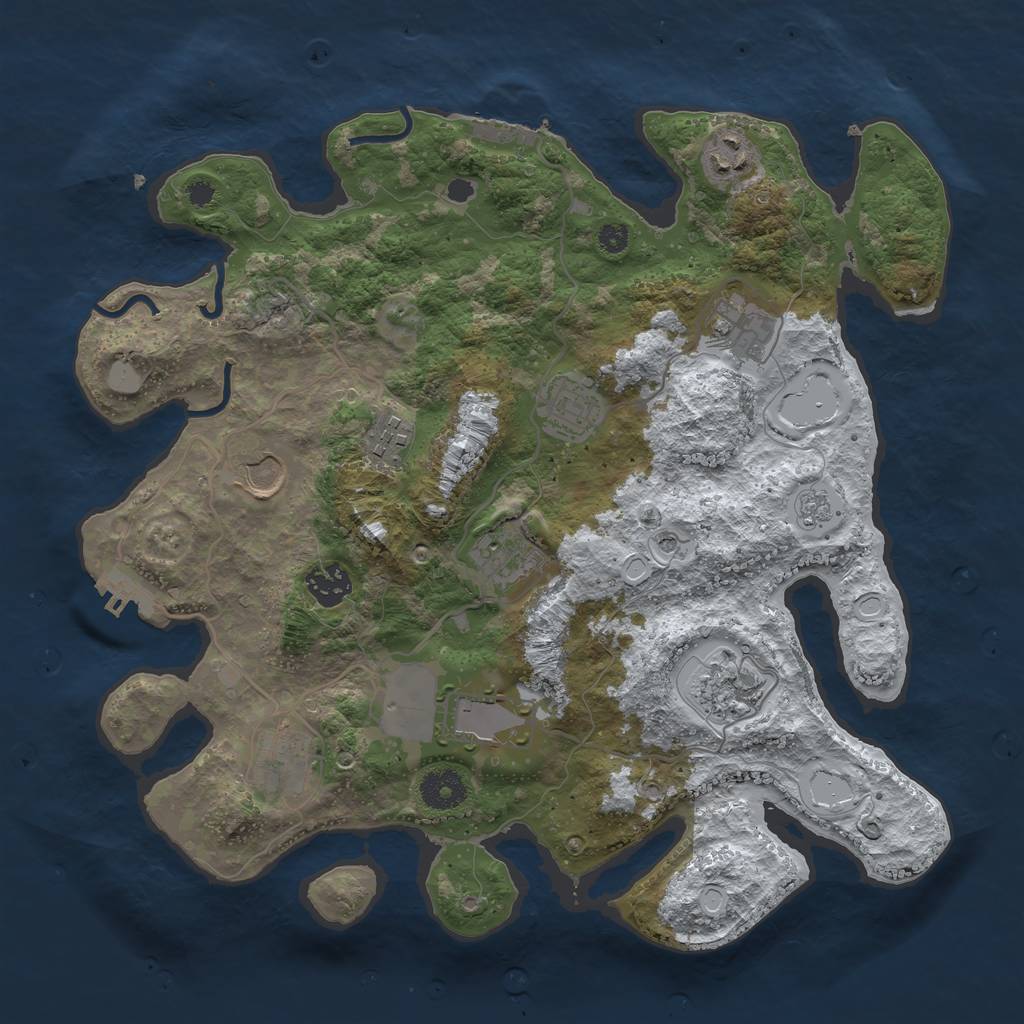 Rust Map: Procedural Map, Size: 3550, Seed: 16620, 19 Monuments
