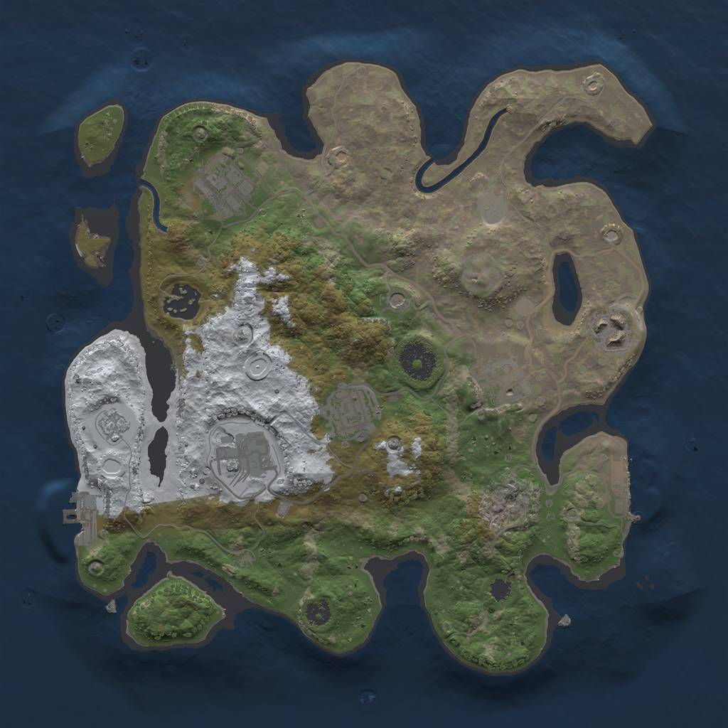 Rust Map: Procedural Map, Size: 3000, Seed: 646438, 15 Monuments