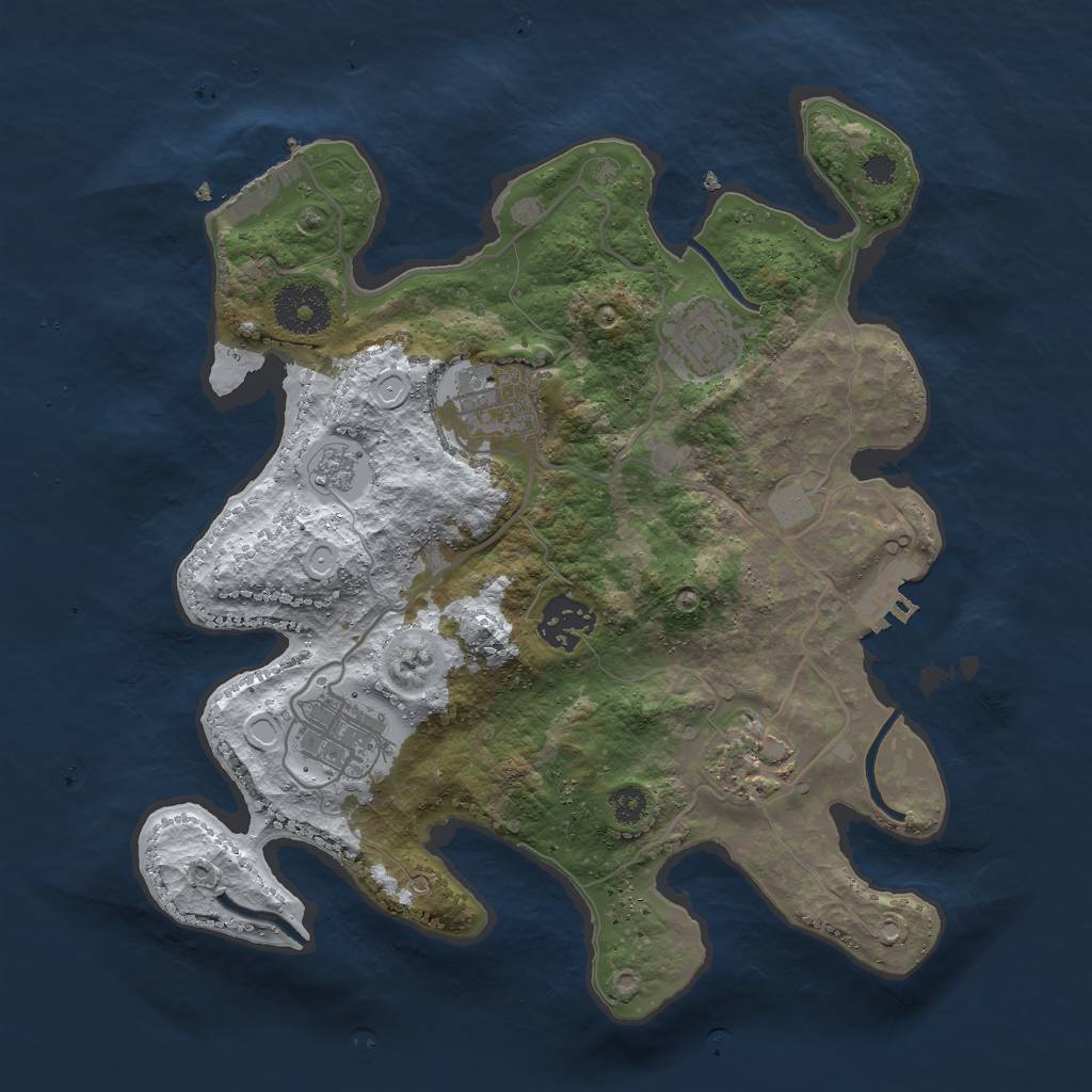 Rust Map: Procedural Map, Size: 3000, Seed: 452244, 13 Monuments