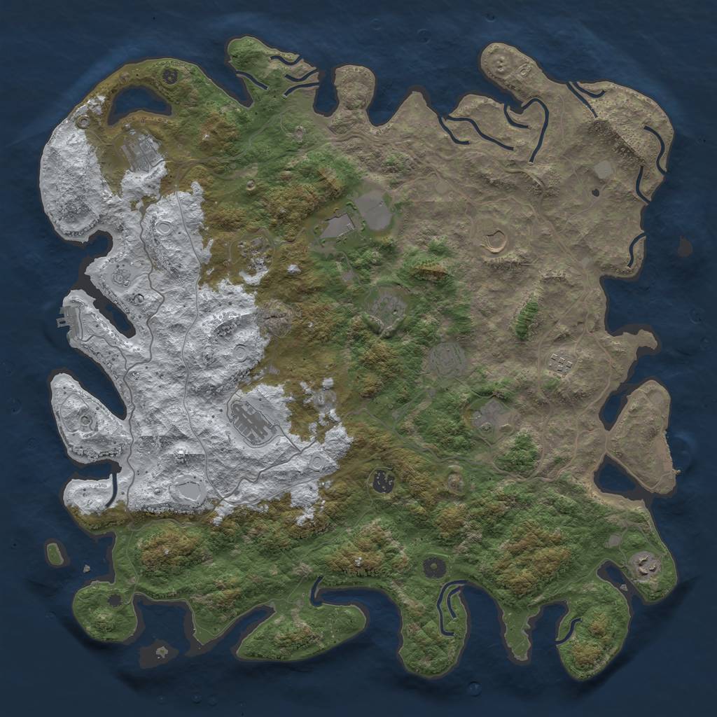 Rust Map: Procedural Map, Size: 4800, Seed: 7196836, 20 Monuments