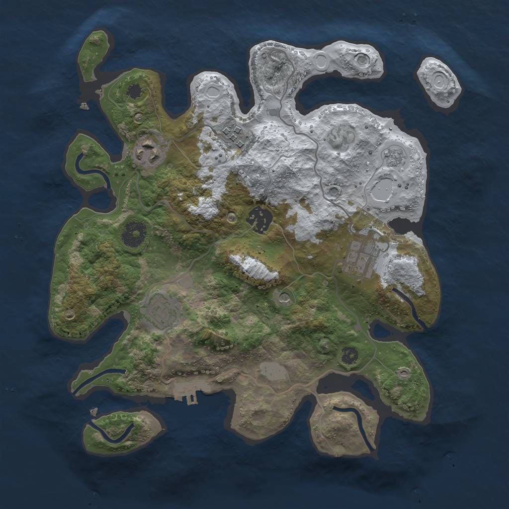 Rust Map: Procedural Map, Size: 3000, Seed: 568246, 13 Monuments