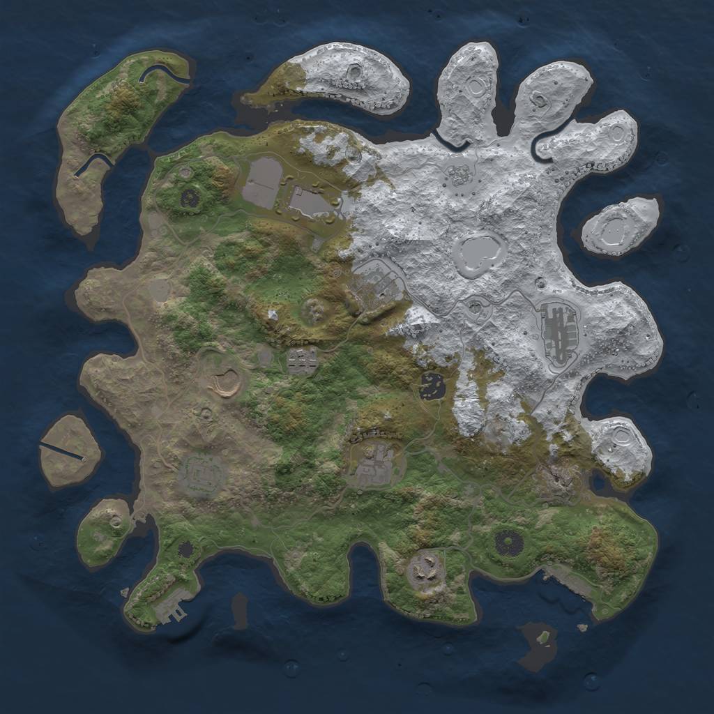 Rust Map: Procedural Map, Size: 3800, Seed: 290075826, 18 Monuments