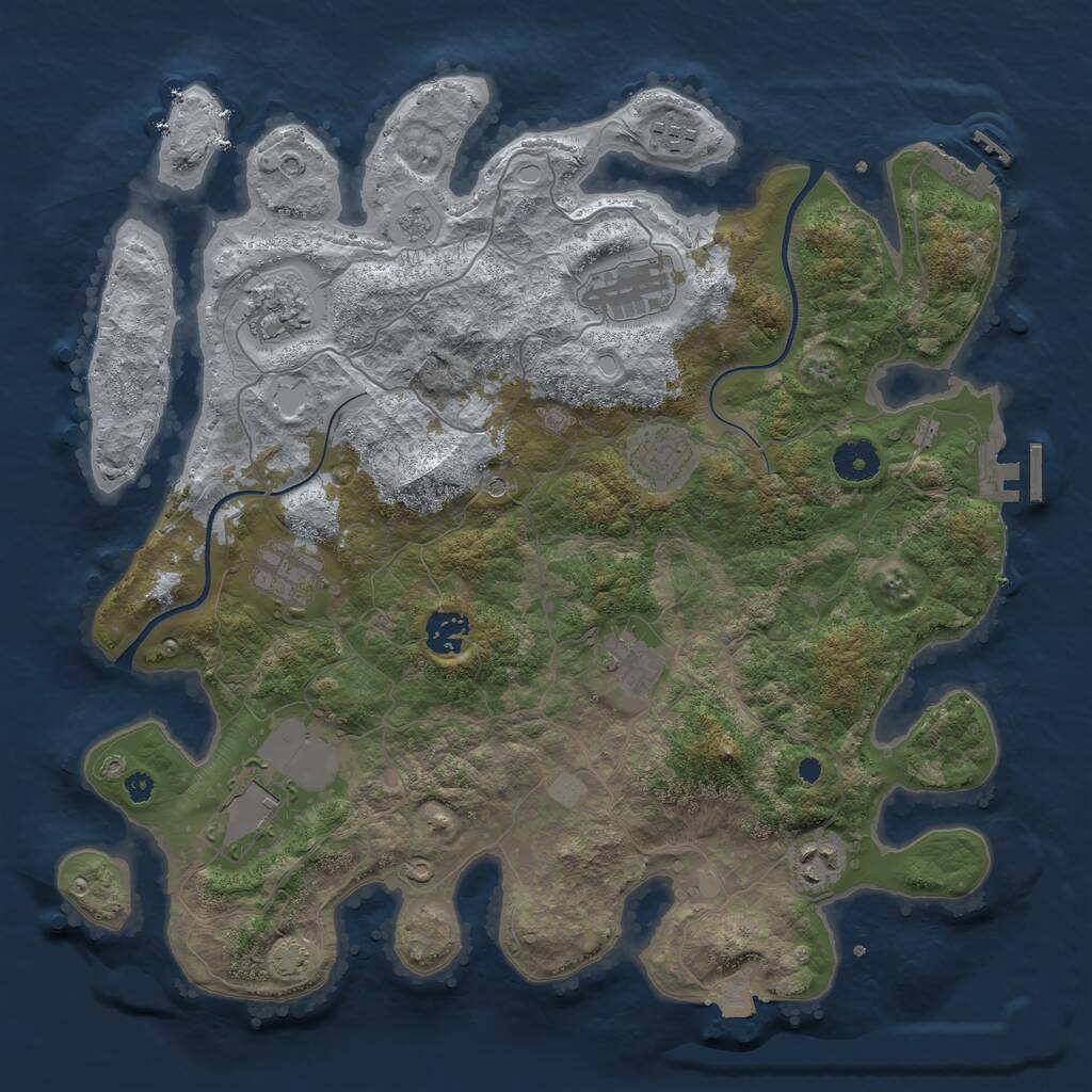 Rust Map: Procedural Map, Size: 3750, Seed: 175910895, 15 Monuments