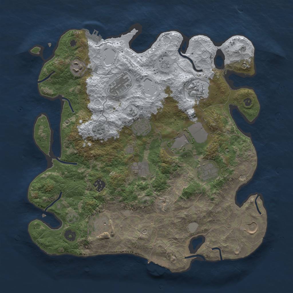 Rust Map: Procedural Map, Size: 3750, Seed: 463735341, 20 Monuments