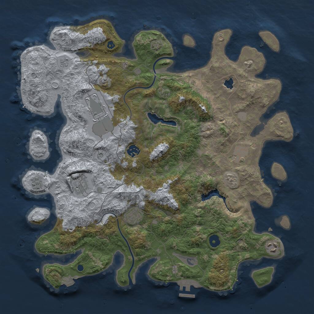 Rust Map: Procedural Map, Size: 4000, Seed: 27022022, 12 Monuments