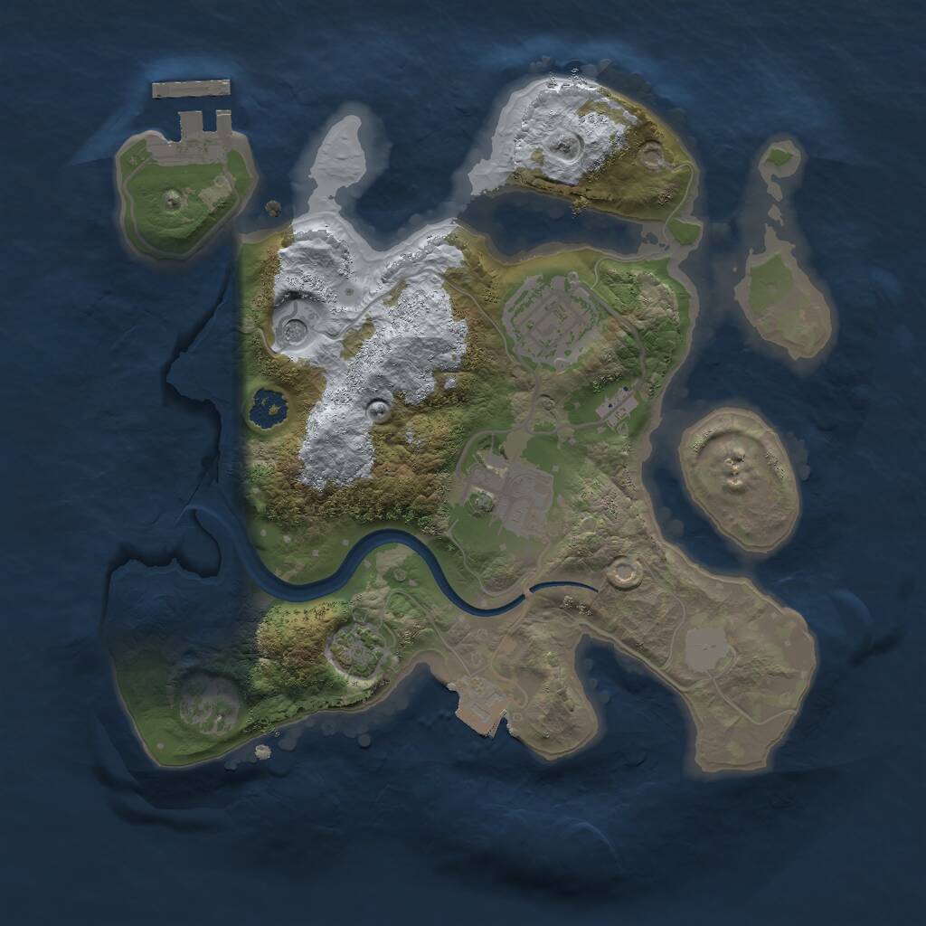 Rust Map: Procedural Map, Size: 2400, Seed: 793197, 6 Monuments