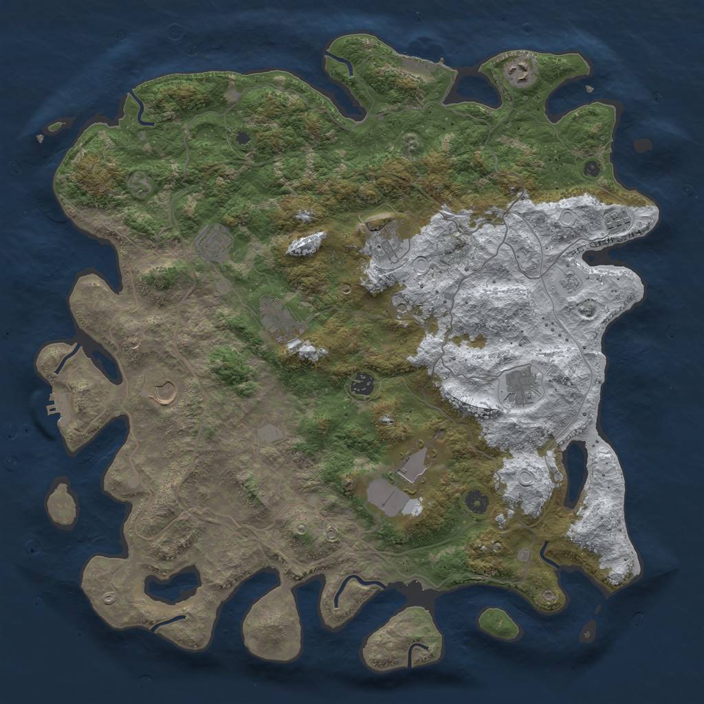 Rust Map: Procedural Map, Size: 4500, Seed: 181, 18 Monuments