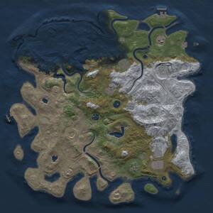 Thumbnail Rust Map: Procedural Map, Size: 4500, Seed: 181, 15 Monuments