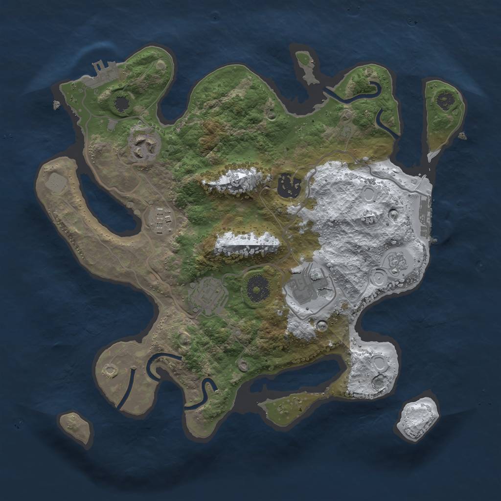 Rust Map: Procedural Map, Size: 3000, Seed: 6541654, 13 Monuments