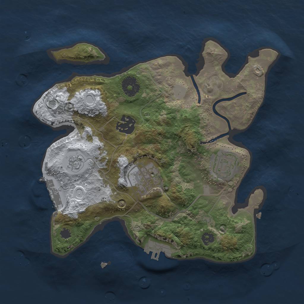 Rust Map: Procedural Map, Size: 2450, Seed: 123456, 11 Monuments