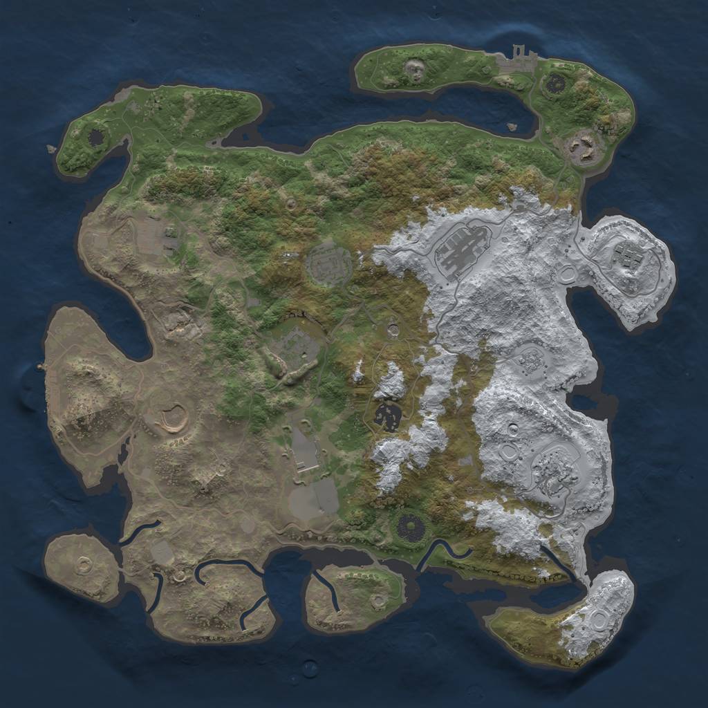 Rust Map: Procedural Map, Size: 3750, Seed: 20730111, 19 Monuments