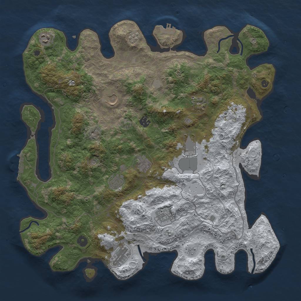 Rust Map: Procedural Map, Size: 4250, Seed: 1477598809, 19 Monuments