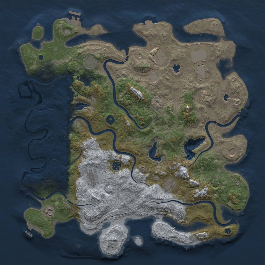 Rust Map: Procedural Map, Size: 4500, Seed: 31294, 16 Monuments
