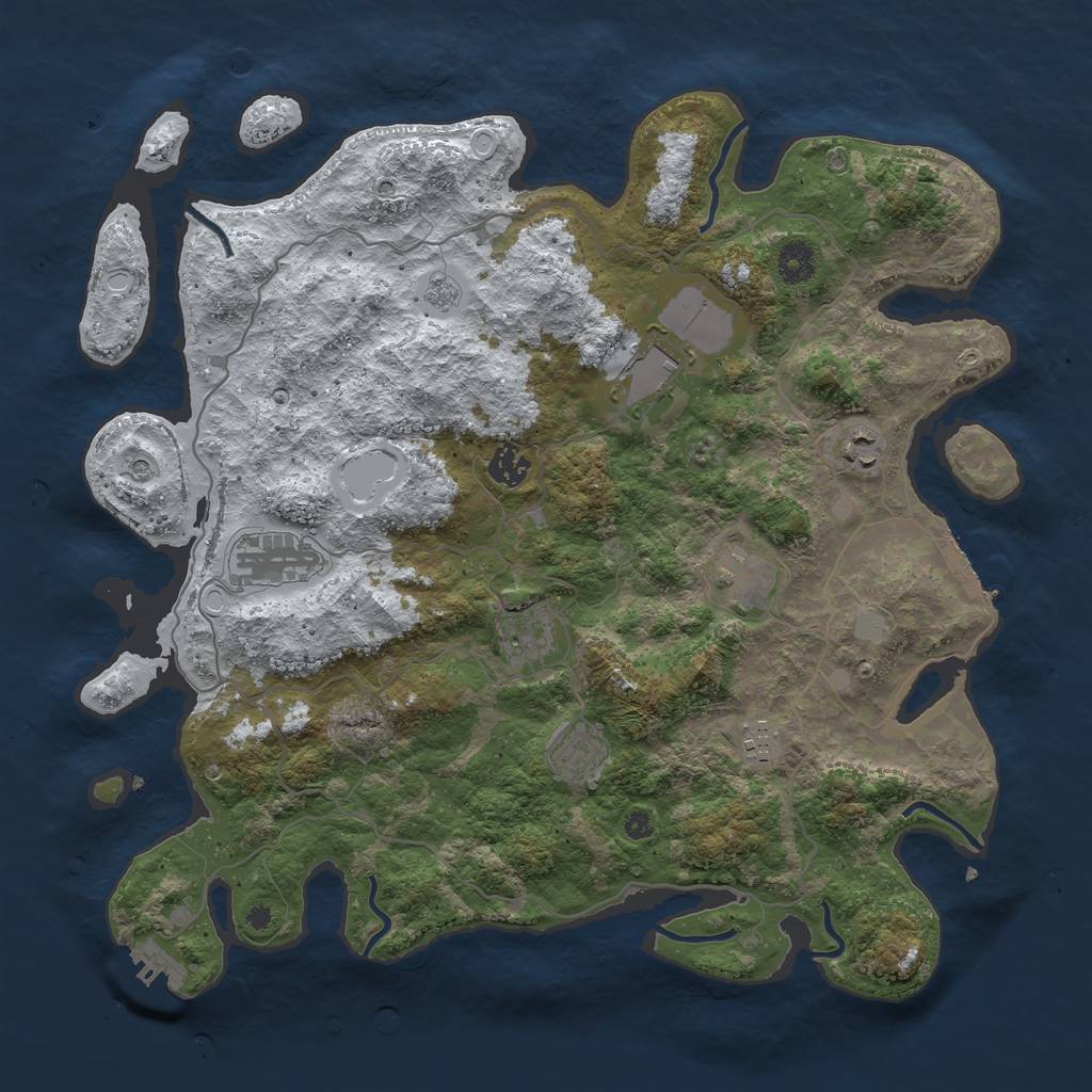 Rust Map: Procedural Map, Size: 4000, Seed: 21000, 17 Monuments