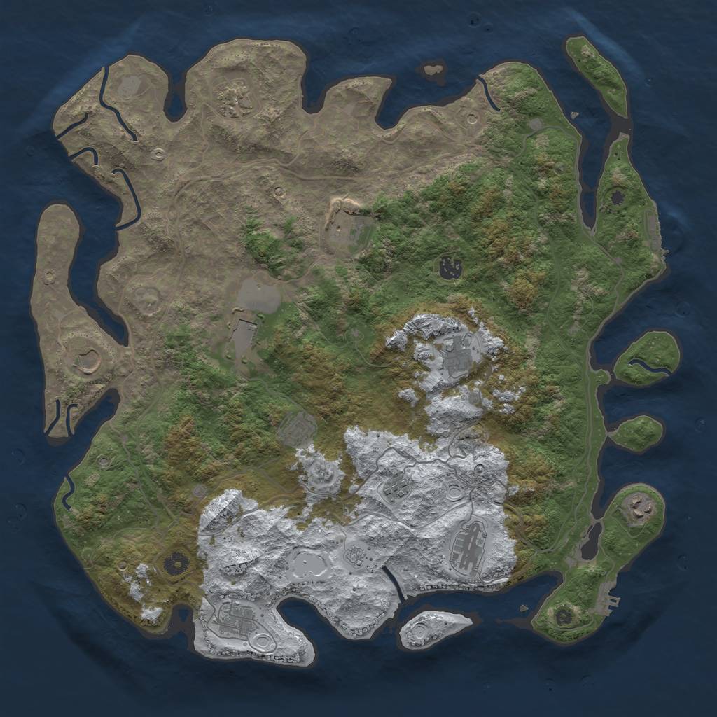 Rust Map: Procedural Map, Size: 4500, Seed: 56, 20 Monuments